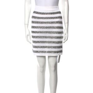 Balmain White and Silver Mini Skirt